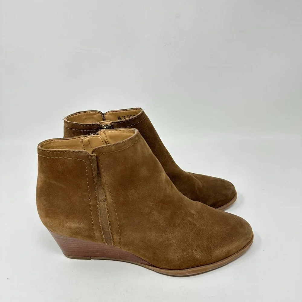 Franco Sarto Wera Wedge Soft Leather Ankle Booties Boots